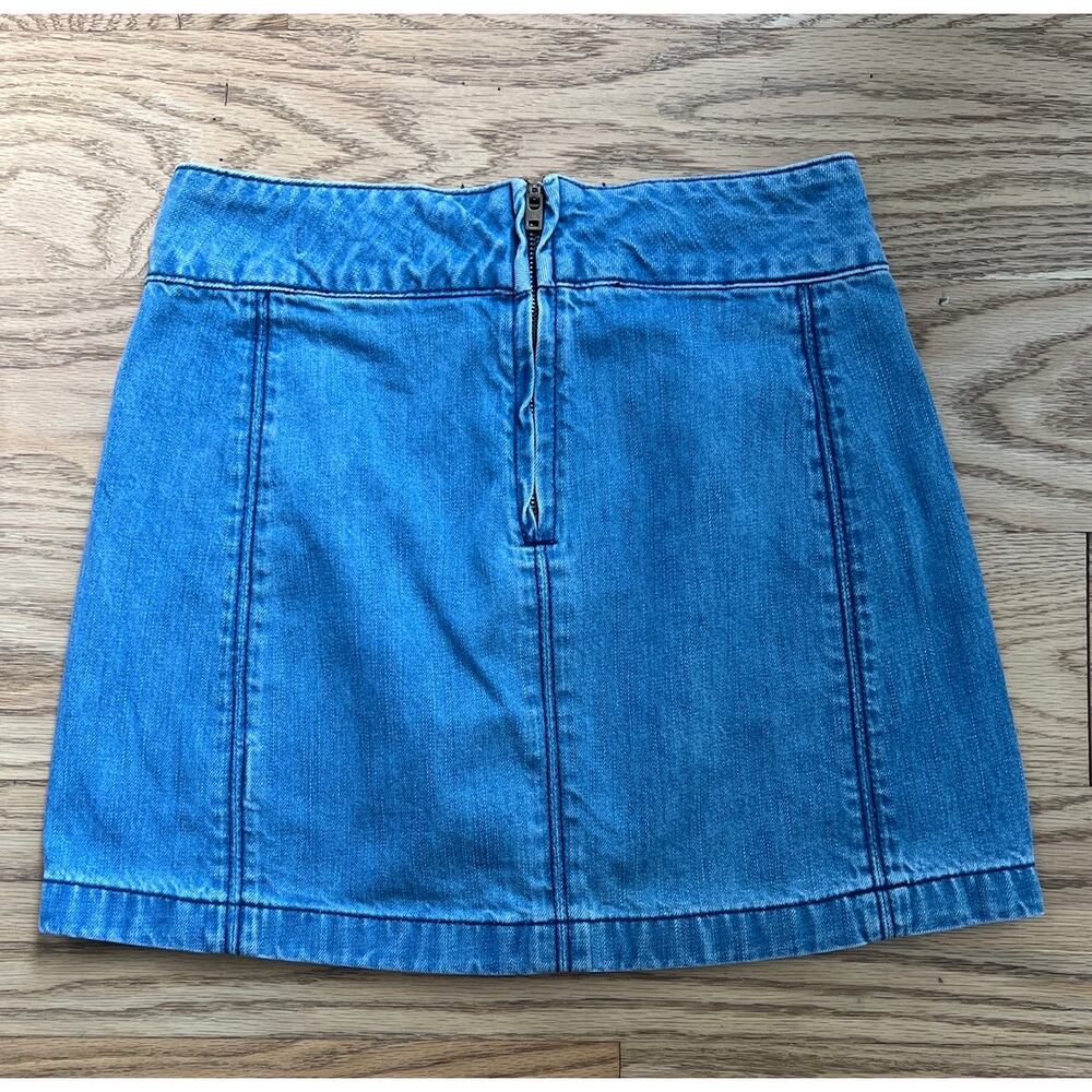 New Without Tags Free People Zip To It Denim Mini Skirt - Picture 7 of 7